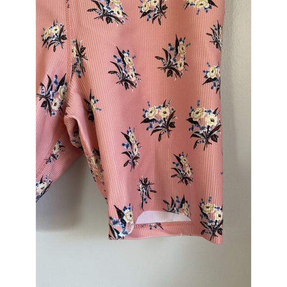 Beach Riot S Pink Yellow Floral Biker Shorts Printed Revolve Shopbop EUC Summer - Picture 3 of 6